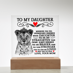 To My Daughter Lion Crown – Acrylic Square